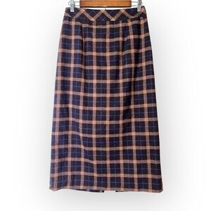 Chadwick’s of Boston NWOT Plaid Wool Blend Midi Skirt - Dark Academia SIZE 6